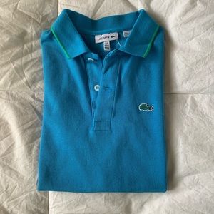 LACOSTE blue & green polo